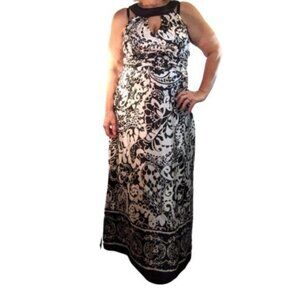 Evening Gown - Black & White Halter Dress (NWT) ...